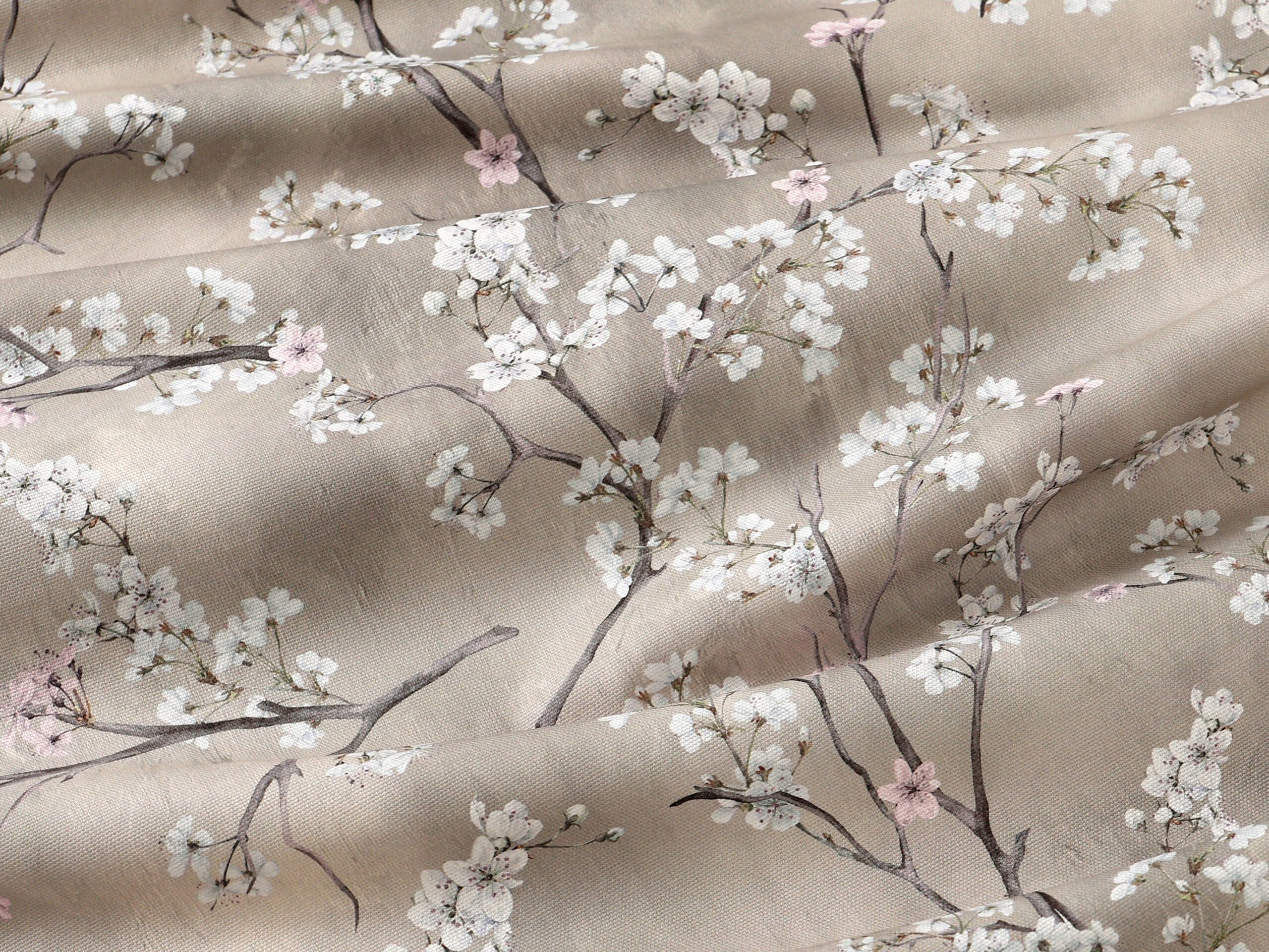 Dekorační látka VALORA růžová větvička metráž šířka 140 cm