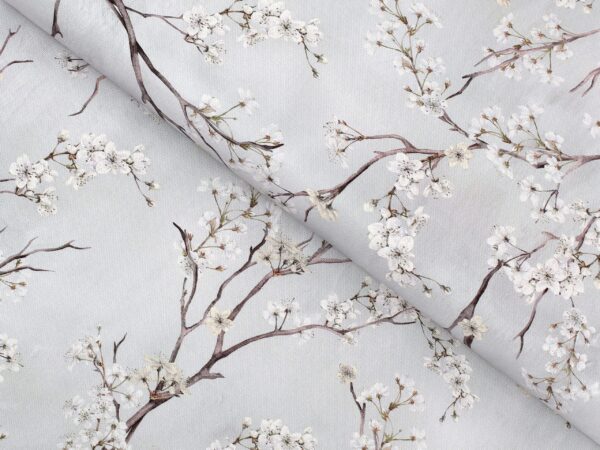 Dekorační látka VALORA světle béžová větvička metráž šířka 140 cm