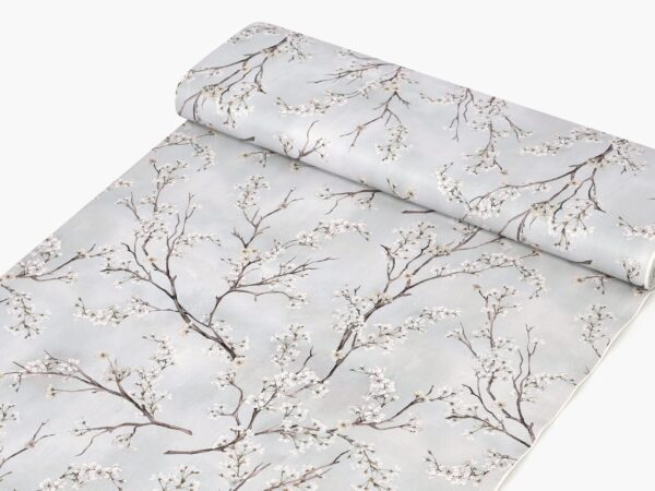 Dekorační látka VALORA světle béžová větvička metráž šířka 140 cm