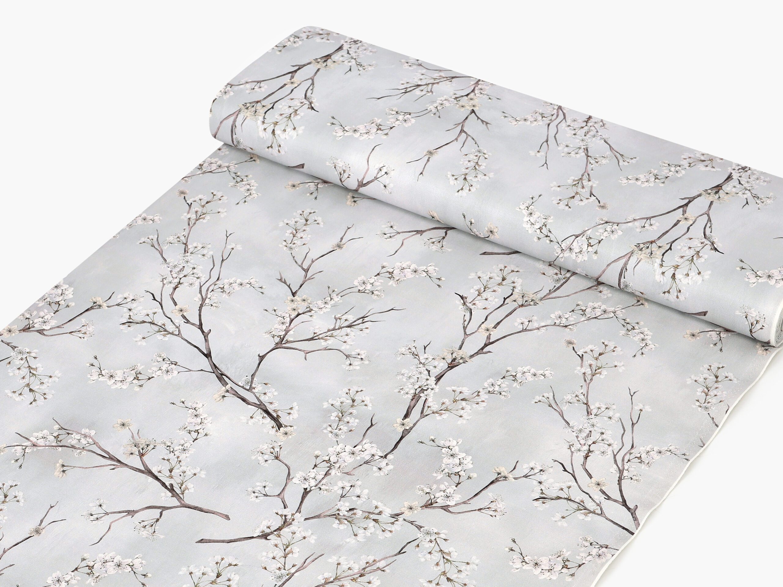 Dekorační látka VALORA světle béžová větvička metráž šířka 140 cm