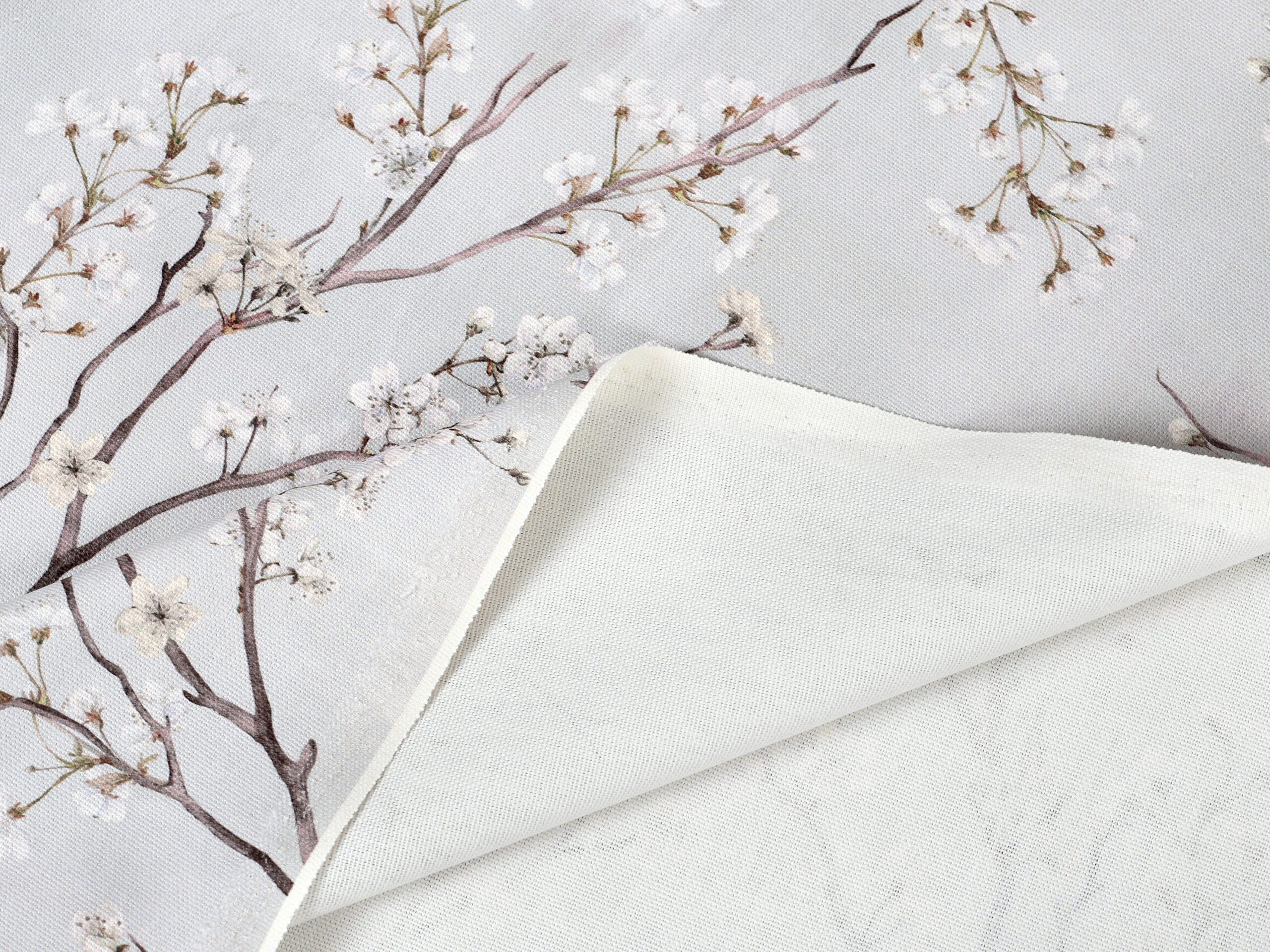 Dekorační látka VALORA světle béžová větvička metráž šířka 140 cm