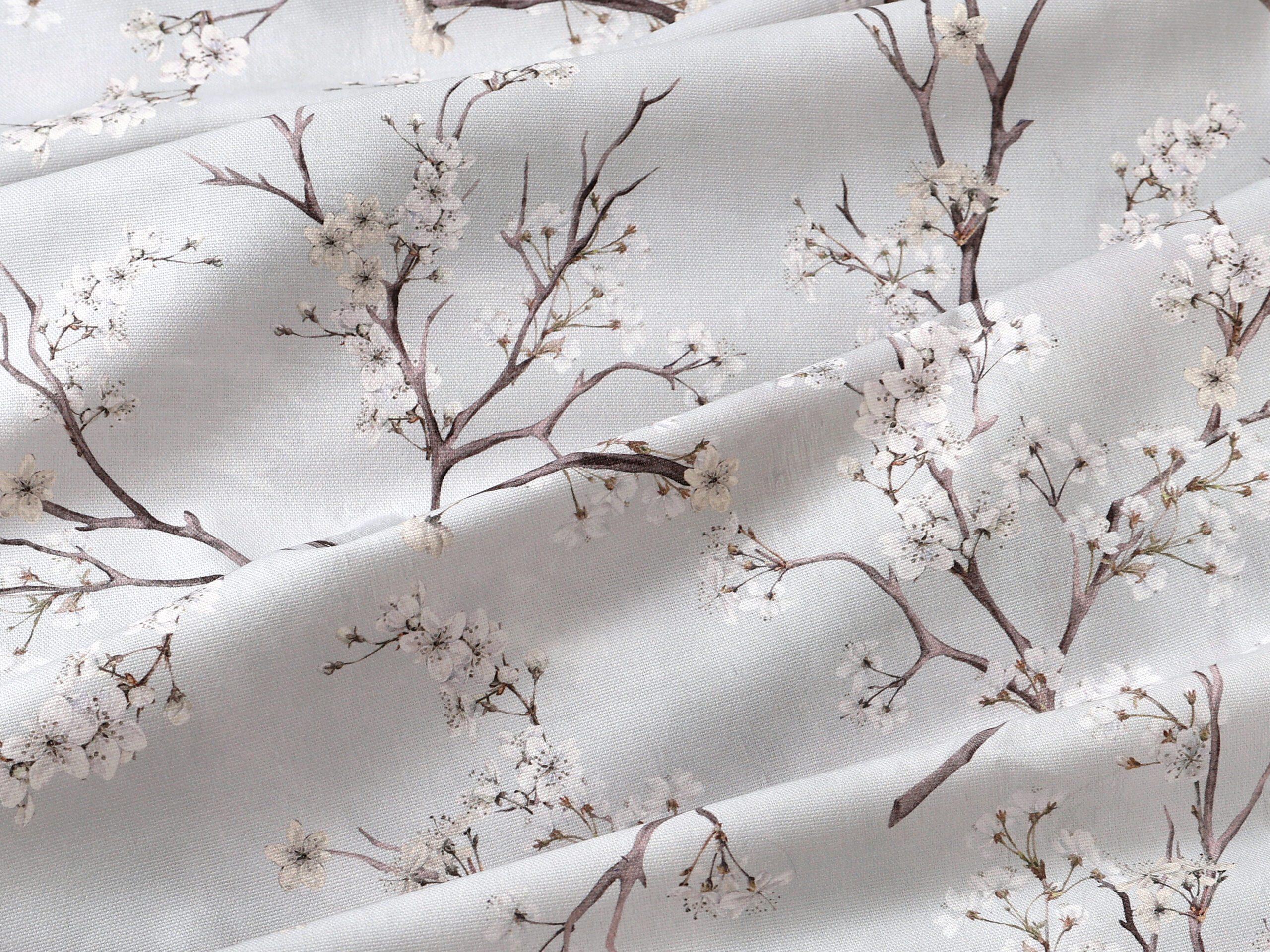 Dekorační látka VALORA světle béžová větvička metráž šířka 140 cm