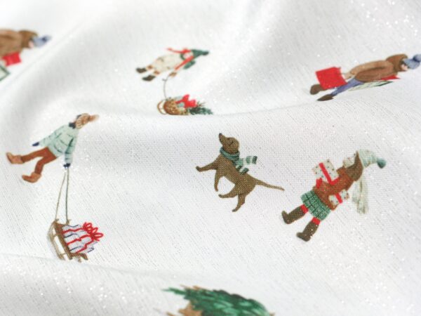 Dekorační látka Vánoce na vesnici metráž šířka 160 cm značky Škodák.