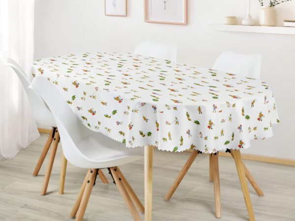 Oválný dekorační ubrus Vánoce na vesnici