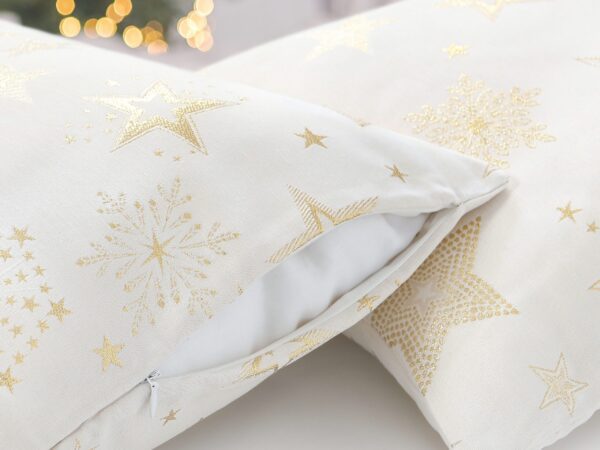 Dekorační povlak na polštář zlaté hvězdy na krémové značky Škodák.