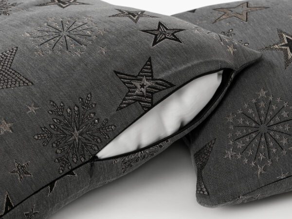 Teflonový povlak na polštář stříbrné hvězdy na šedé