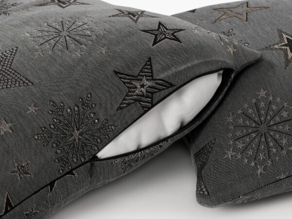 Teflonový povlak na polštář stříbrné hvězdy na šedé