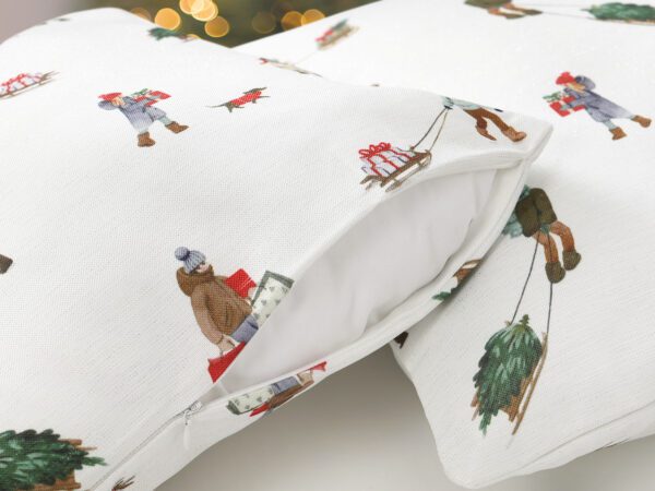 Dekorační povlak na polštář vánoce na vesnici značky Škodák.
