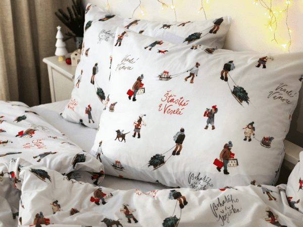 Vánoční bavlněné povlečení Veselé Vánoce značky Škodák.