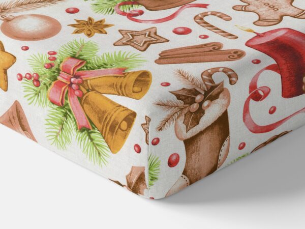 Bavlněné napínací prostěradlo vánoční dekorace