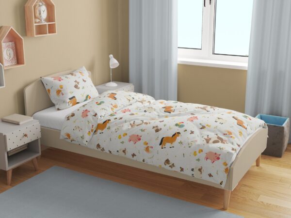 Bavlněné povlečení do školky česká farma smetanová vz. 1217
