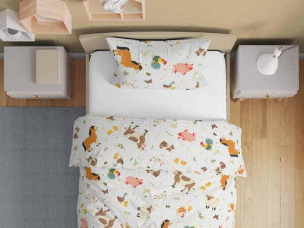 Bavlněné povlečení do školky česká farma smetanová vz. 1217