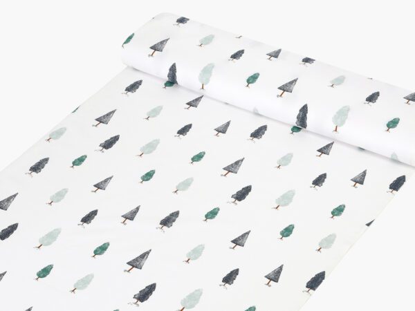 Bavlněná látka zimní les metráž šířka 142 cm značky Škodák.