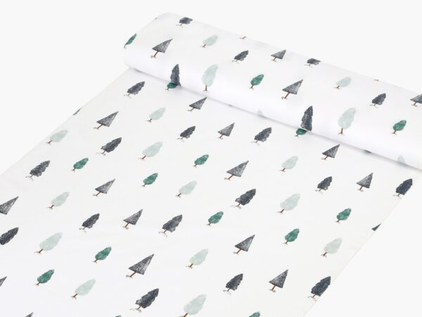 Bavlněná látka zimní les metráž šířka 142 cm značky Škodák.