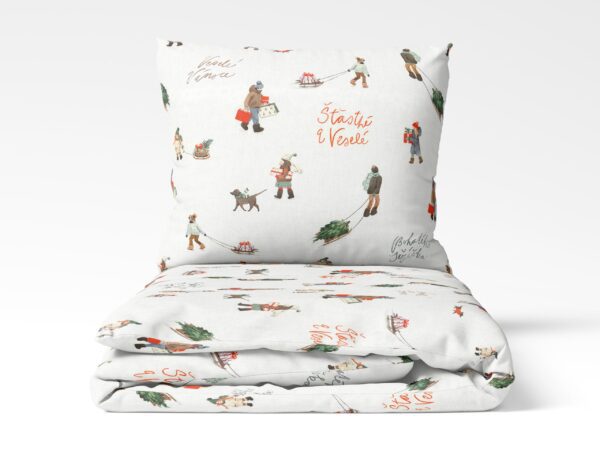 Vánoční bavlněné povlečení Veselé Vánoce značky Škodák.