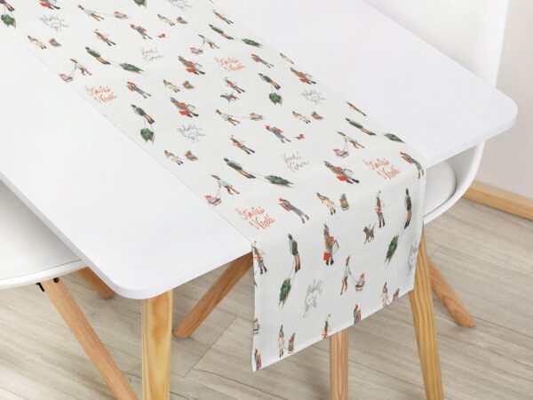 Bavlněný běhoun na stůl Veselé Vánoce značky Škodák.