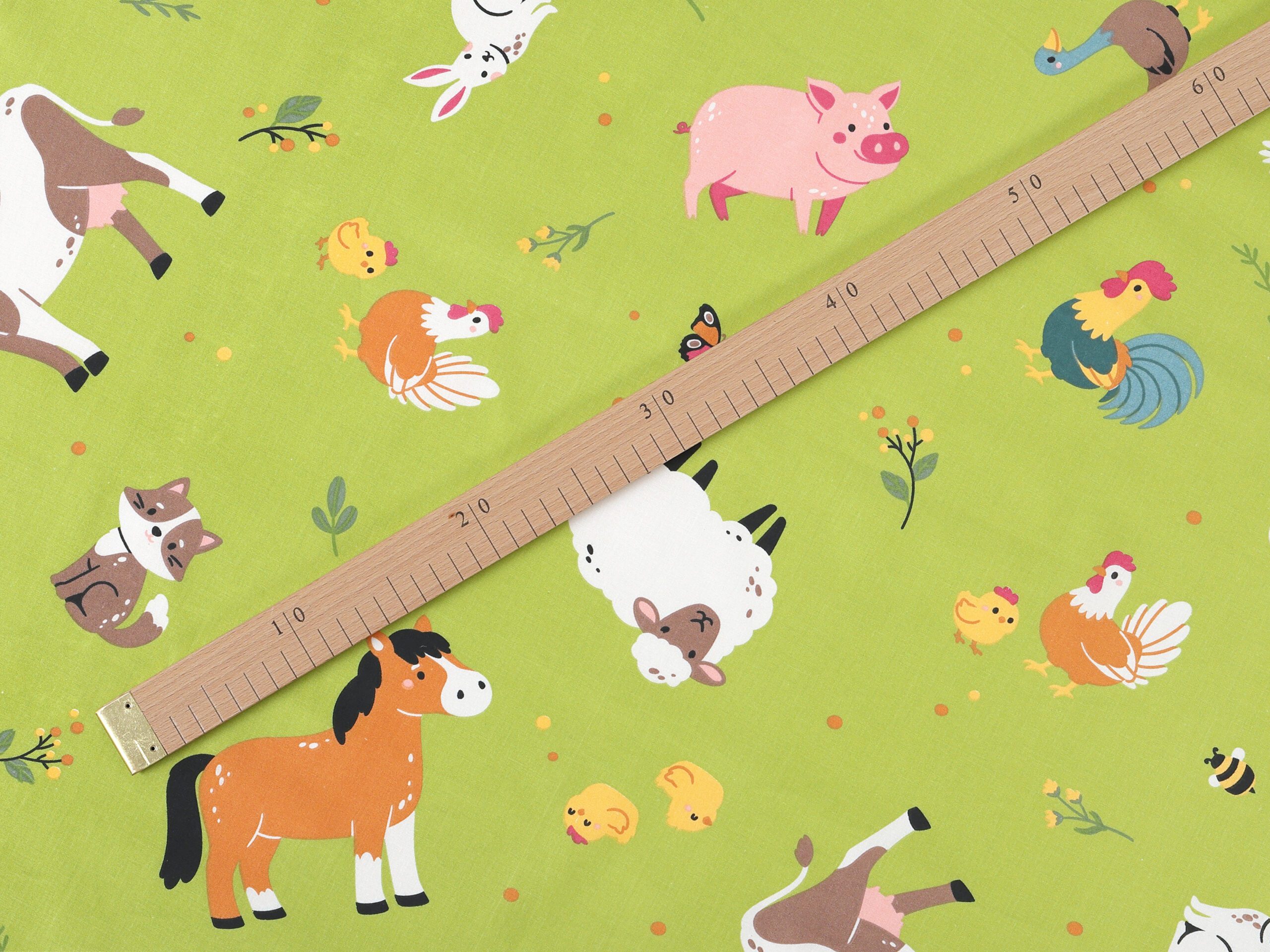 Bavlněná látka česká farma zelená metráž šířka 142 cm