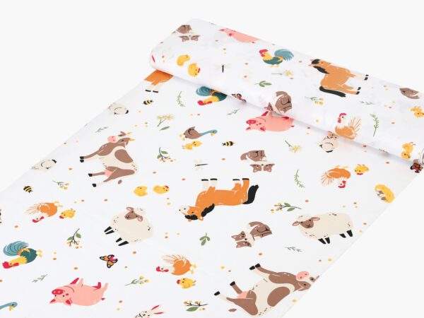 Bavlněná látka česká farma na smetanové metráž šířka 142 cm