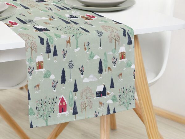 Bavlněný běhoun zasněžený venkov