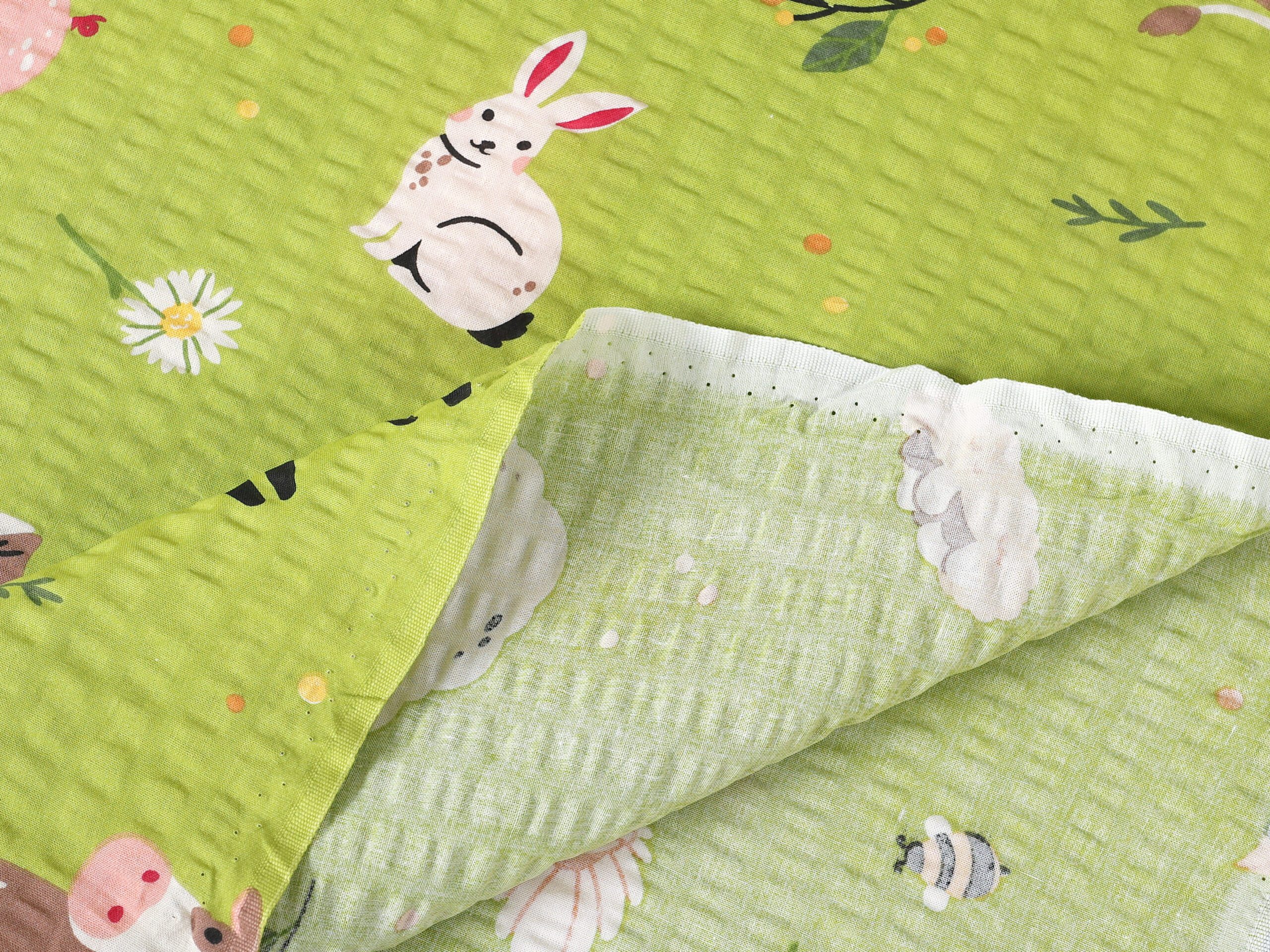 Krepová látka česká farma na zelené metráž šířka 142 cm