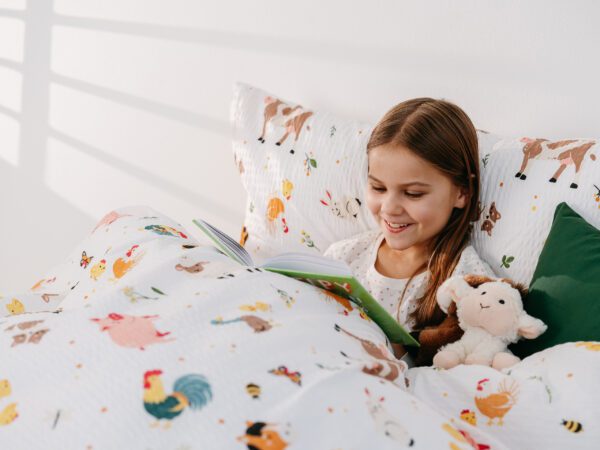 Dětské krepové povlečení česká farma na smetanové