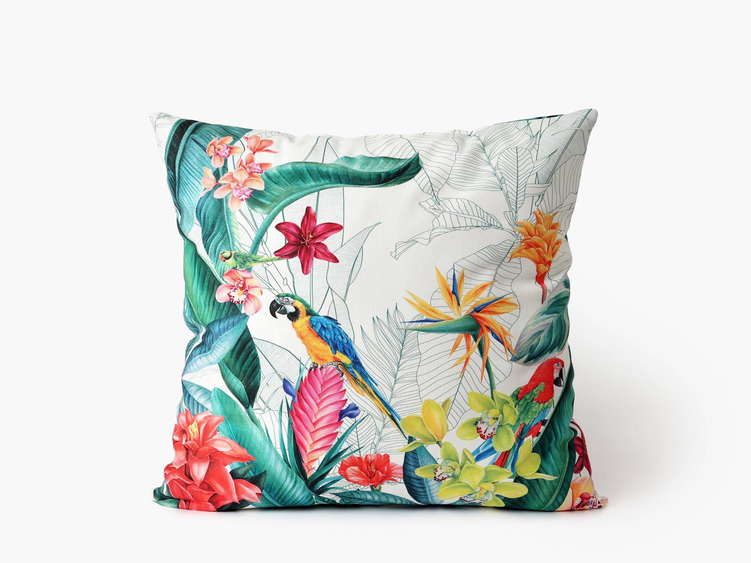 Dekorační povlak na polštář tropický papoušek značky Škodák.