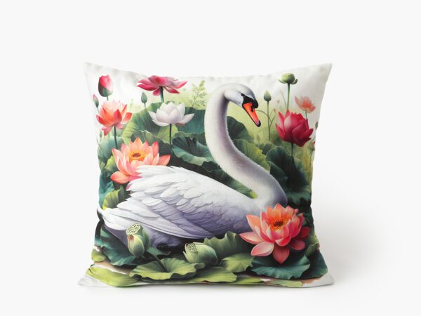 Dekorační povlak na polštář labuť