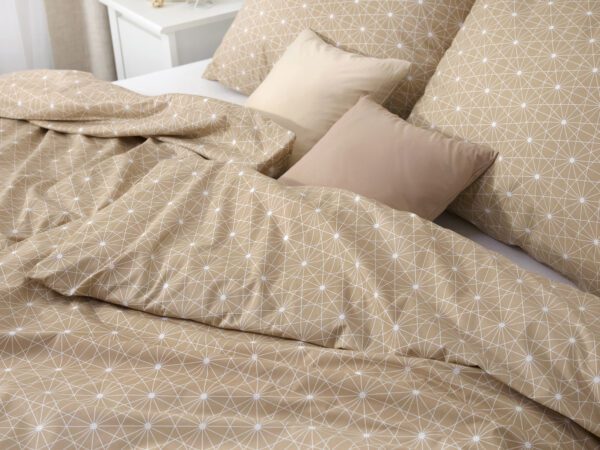 Bavlněné povlečení bílé čáry na hnědé