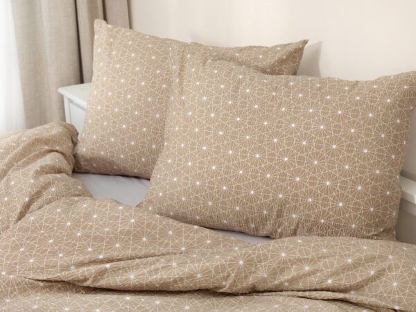 Krepové povlečení bílé čáry na hnědé