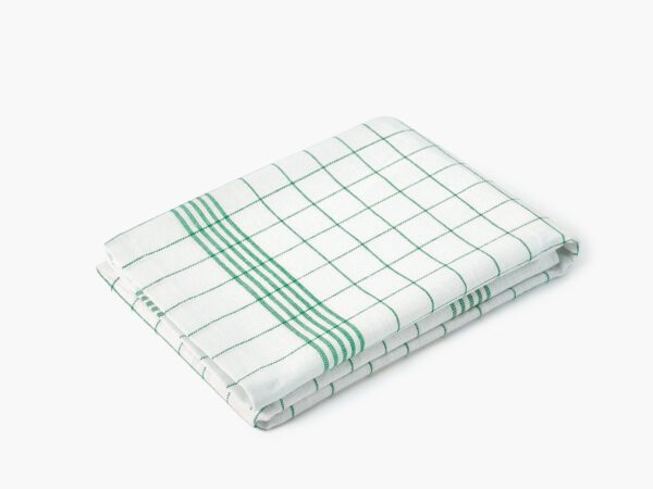 Pestře tkaná bavlněná utěrka zelená 50x70 cm značky Škodák.