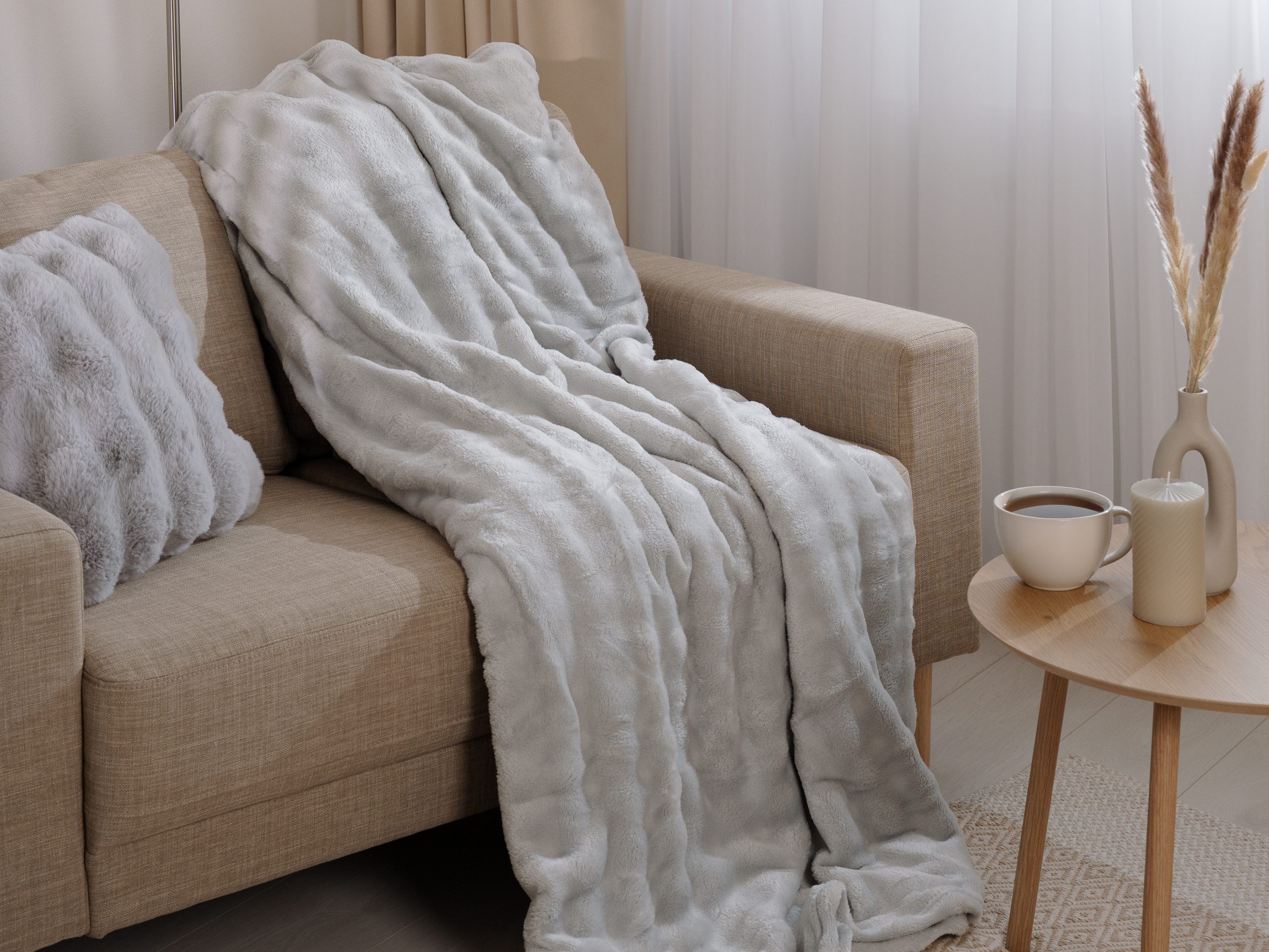 Deka Mikroflanel bubliny světle šedá 150x200 cm