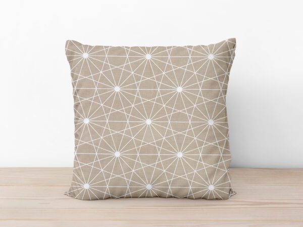 Bavlněný povlak na polštář bílé čáry na hnědé