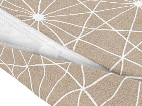 Bavlněný povlak na polštář bílé čáry na hnědé