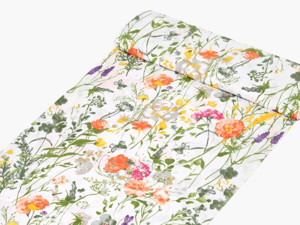 Bavlněná látka akvarelová louka metráž šířka 142 cm