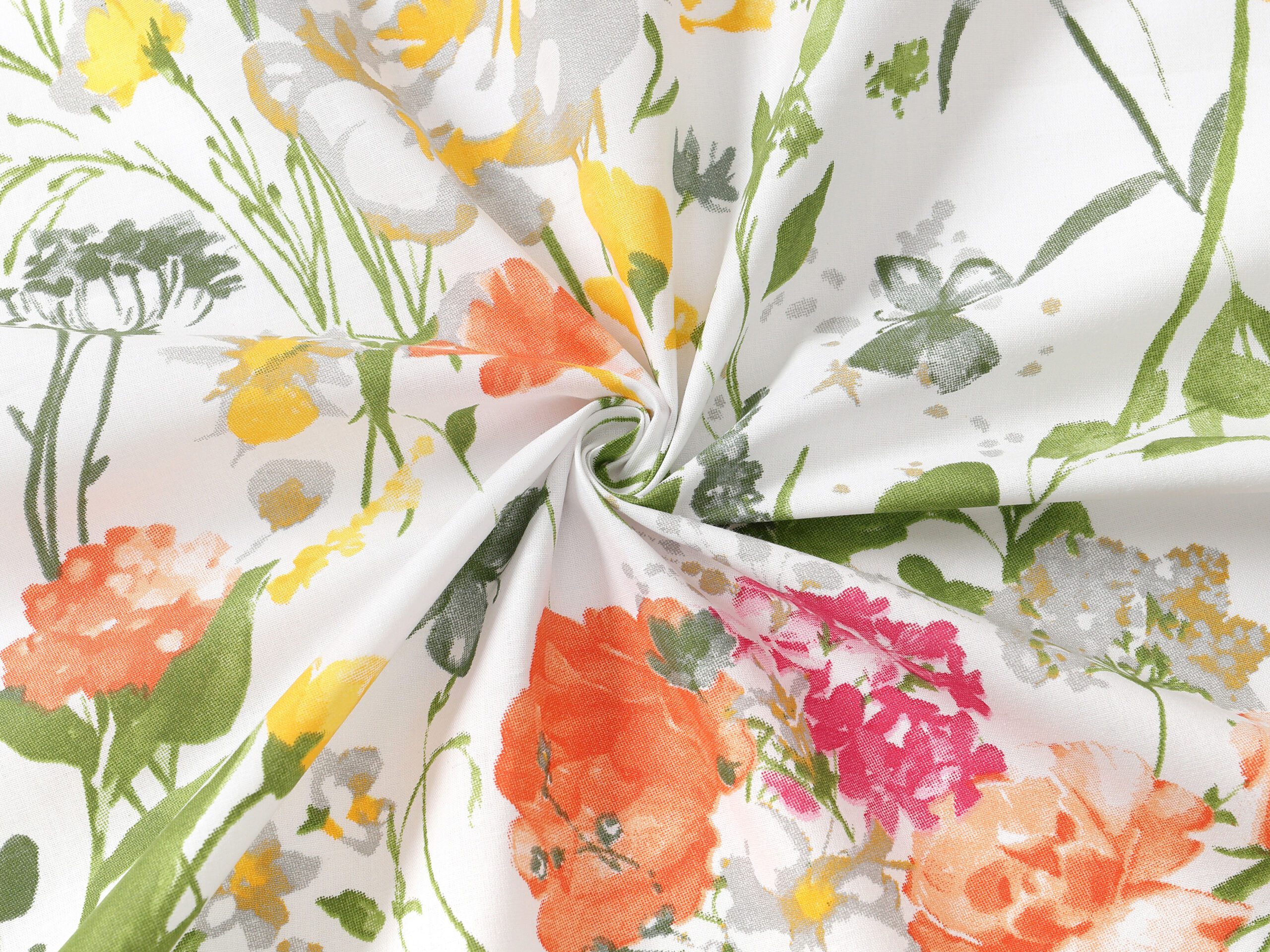 Bavlněná látka akvarelová louka metráž šířka 142 cm