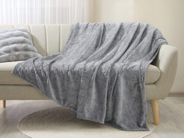 Deka Mikroflanel šedá ornament 150x200 cm