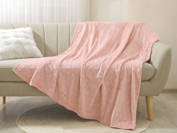 Deka Mikroflanel světle lososové listí 150x200 cm