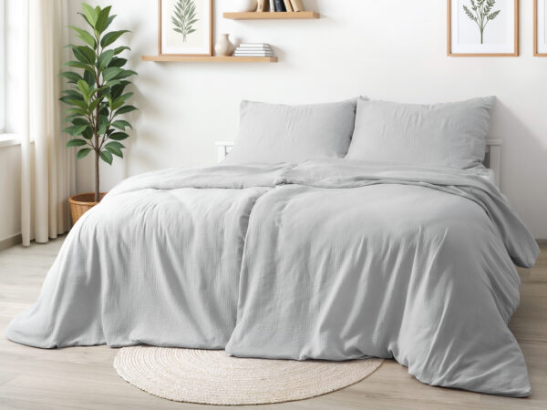 Mušelínové povlečení šedé značky Škodák.